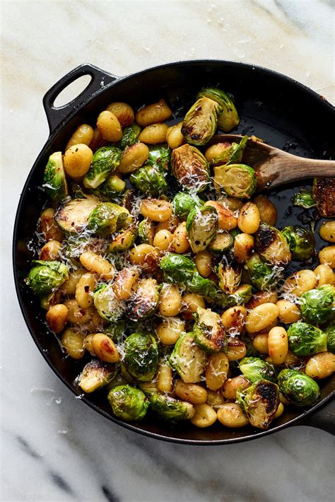 Crisp gnocchi with Brussels sprouts and brown butter recipe
